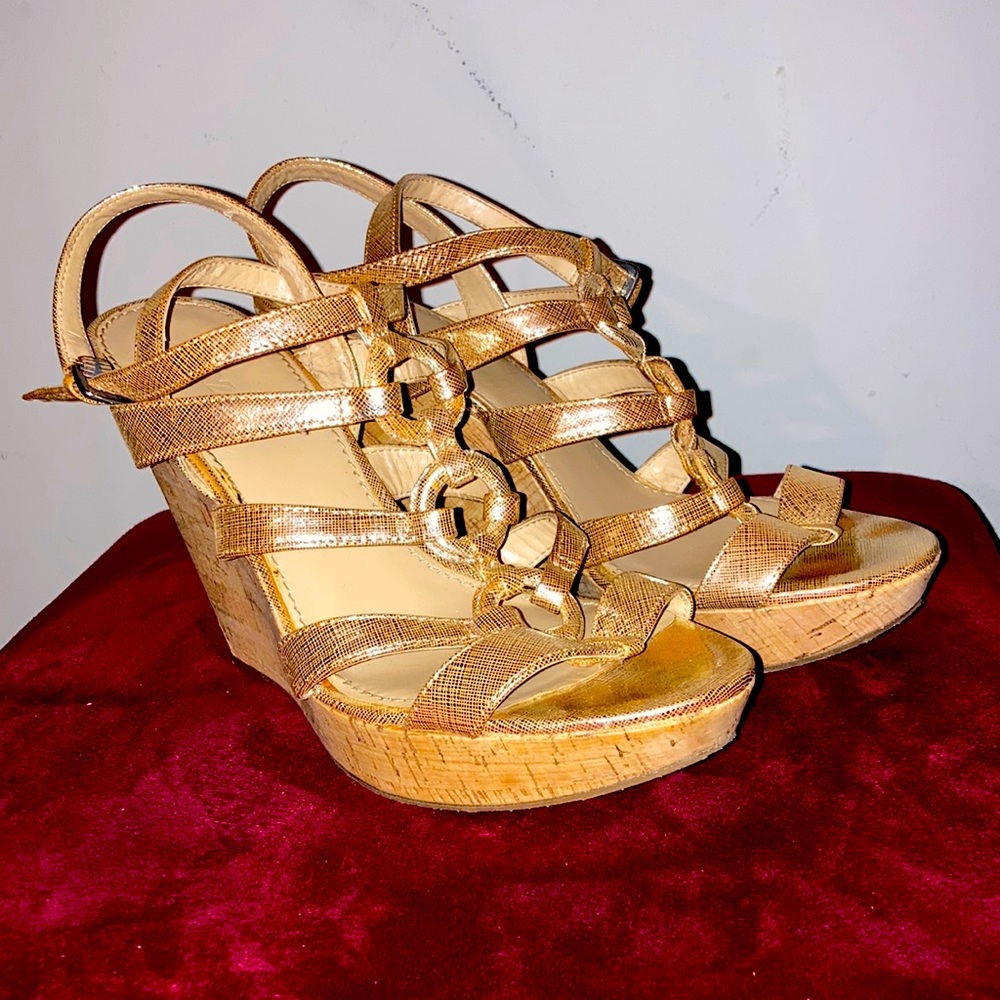 Enzo Angiolini | Women’s ‘Collar’ Soft Leather Wedge Sandals - Size 9 1/2